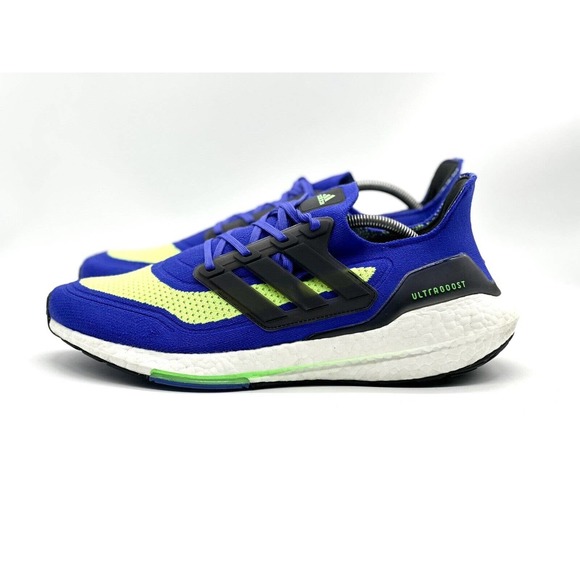 Adidas Shoes Men Size 11.5 UltraBOOST 21 Sonic Ink Black Green Brand‎ Sneakers - Picture 3 of 7
